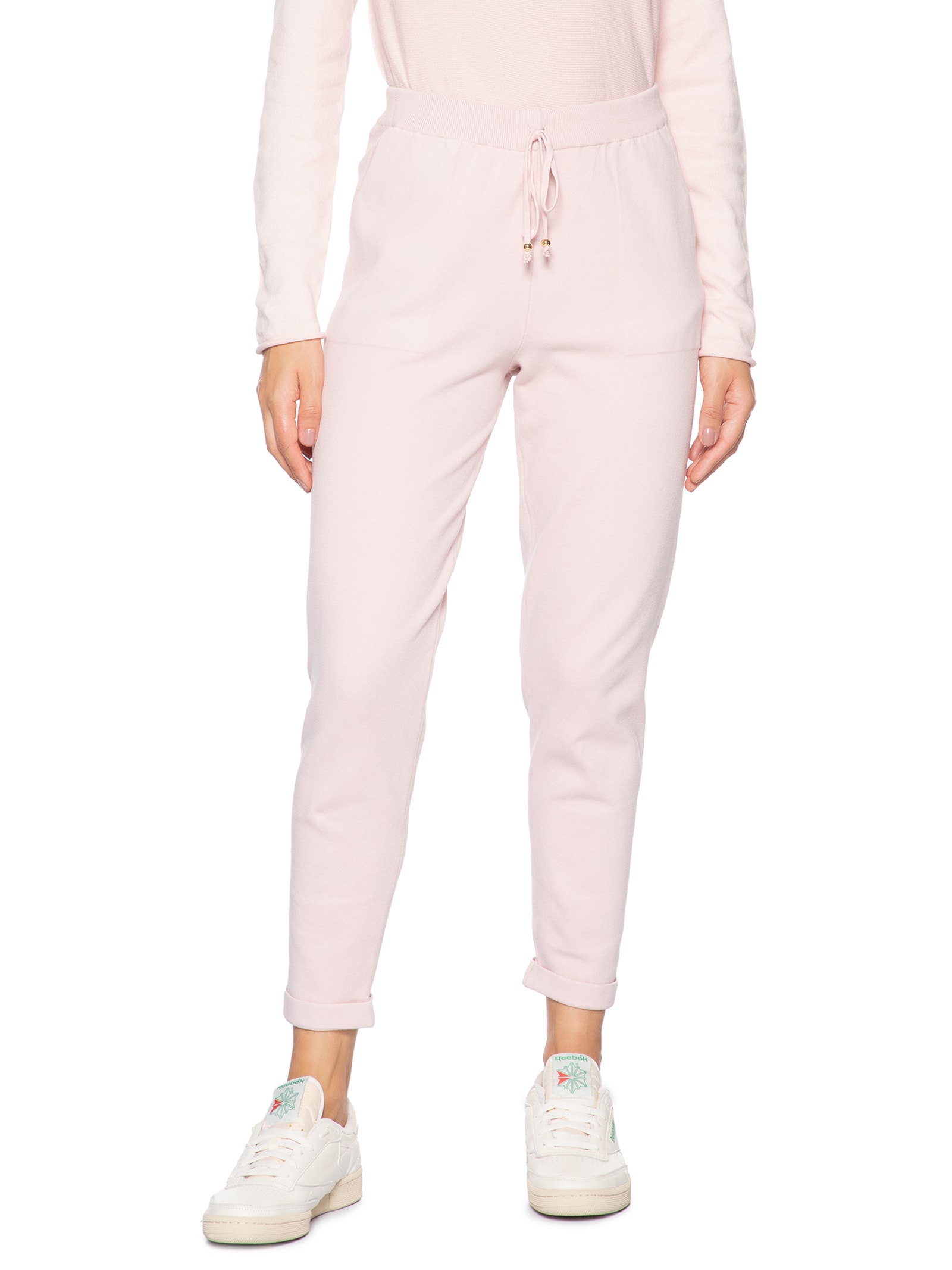 Calça Feminina Tricot Com Barra Italiana Rosa Anselmi