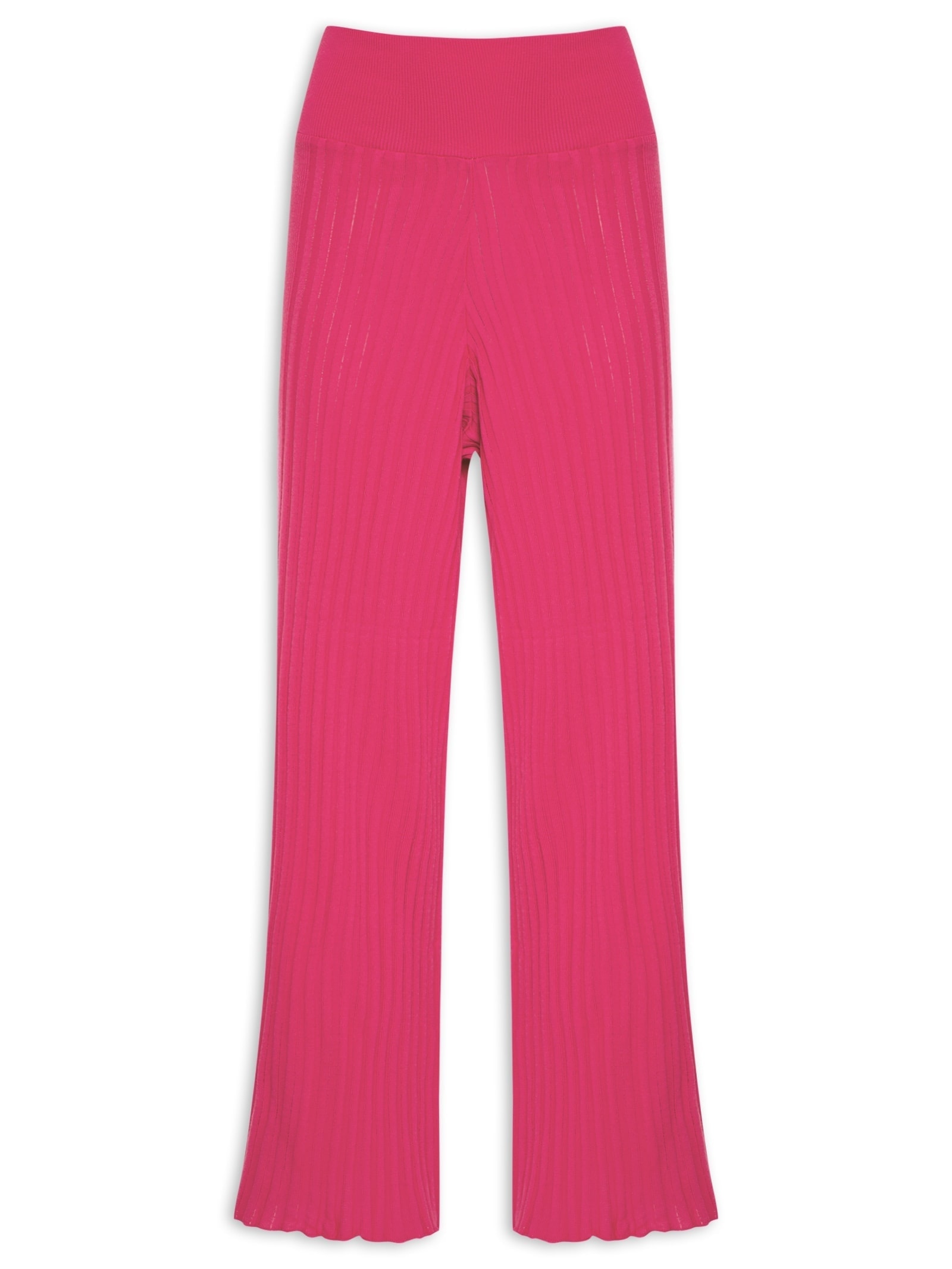 Calça Feminina Tricot Com Plissados Rosa Market 33