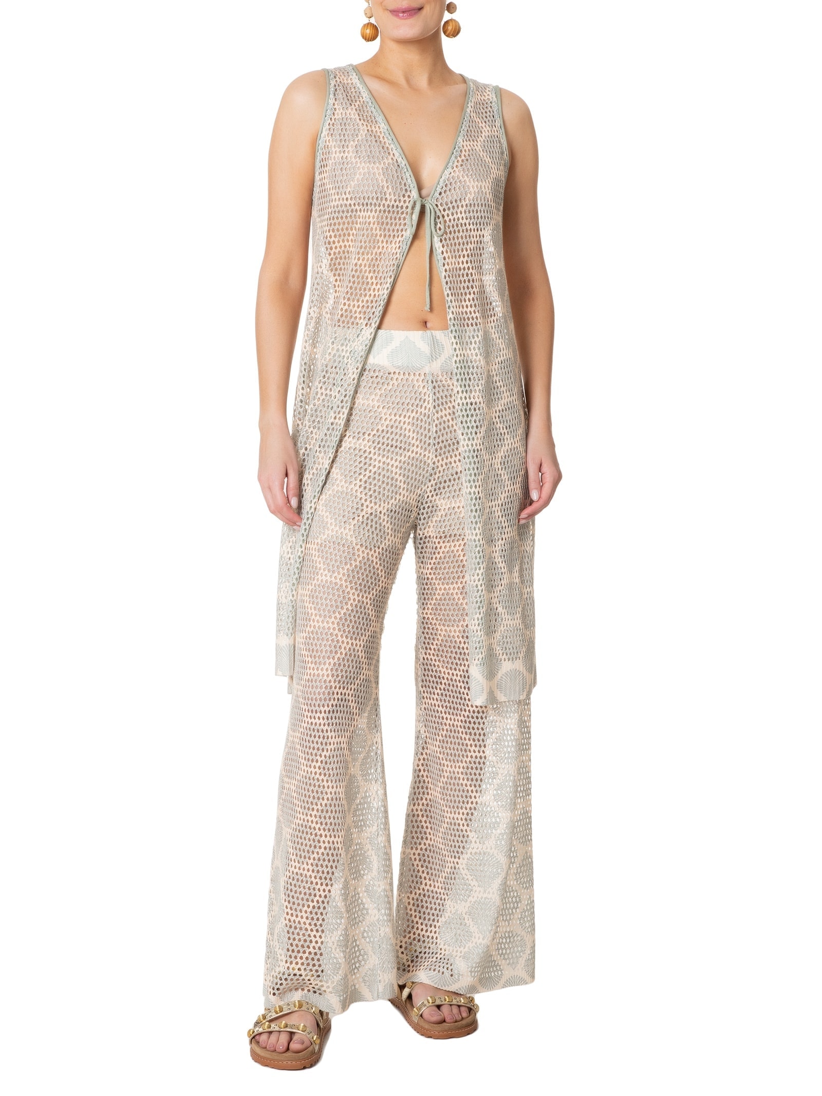 Calça Feminina Tricot Estamapas Atins Azul  Dress To