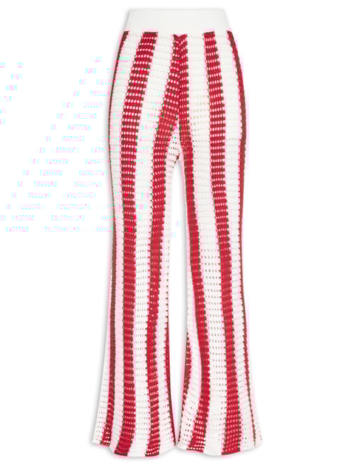 Calça Feminina Tricot Listrada – Vermelho