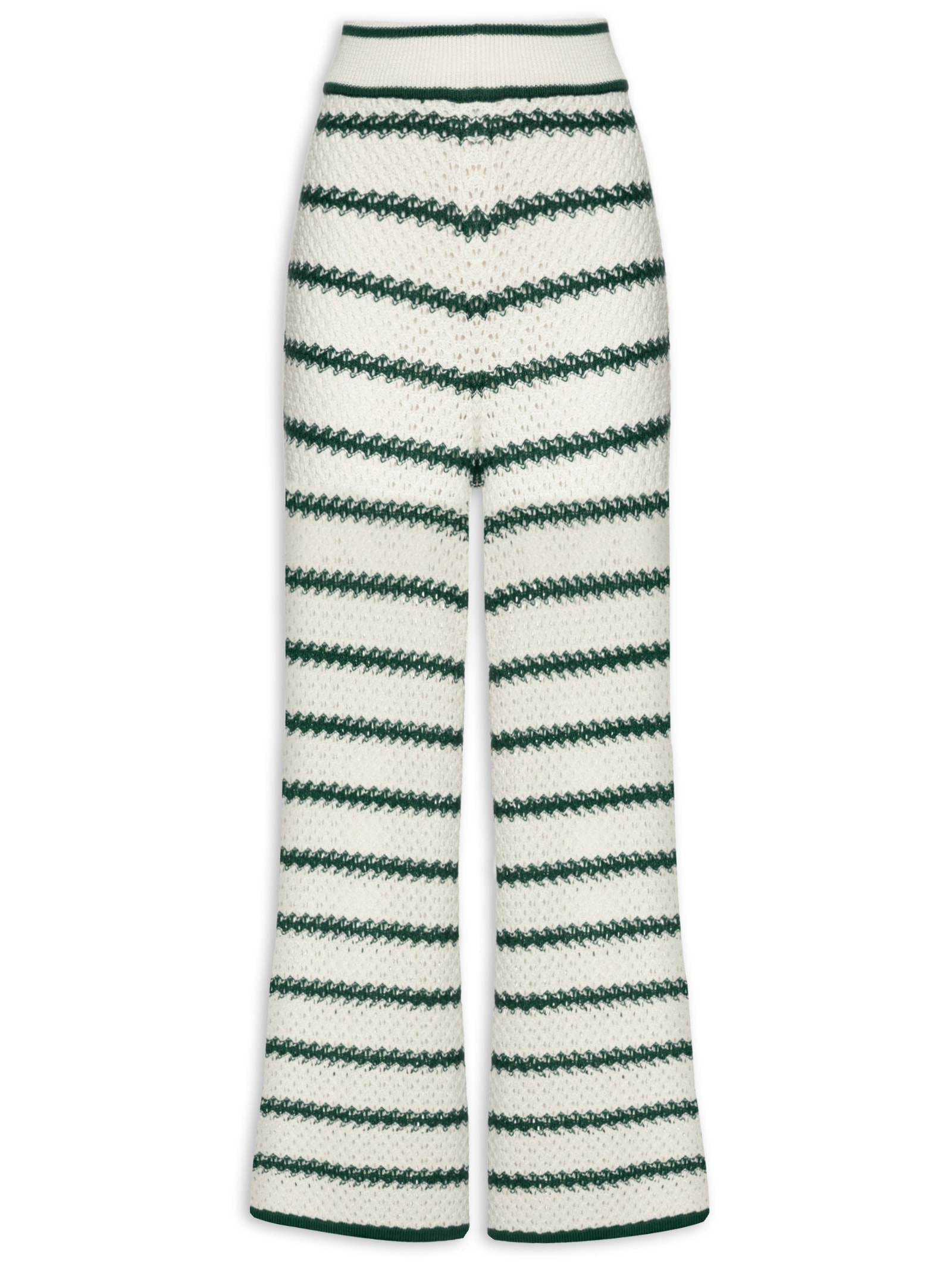 Calça Feminina Tricot Listras Verde Dress To