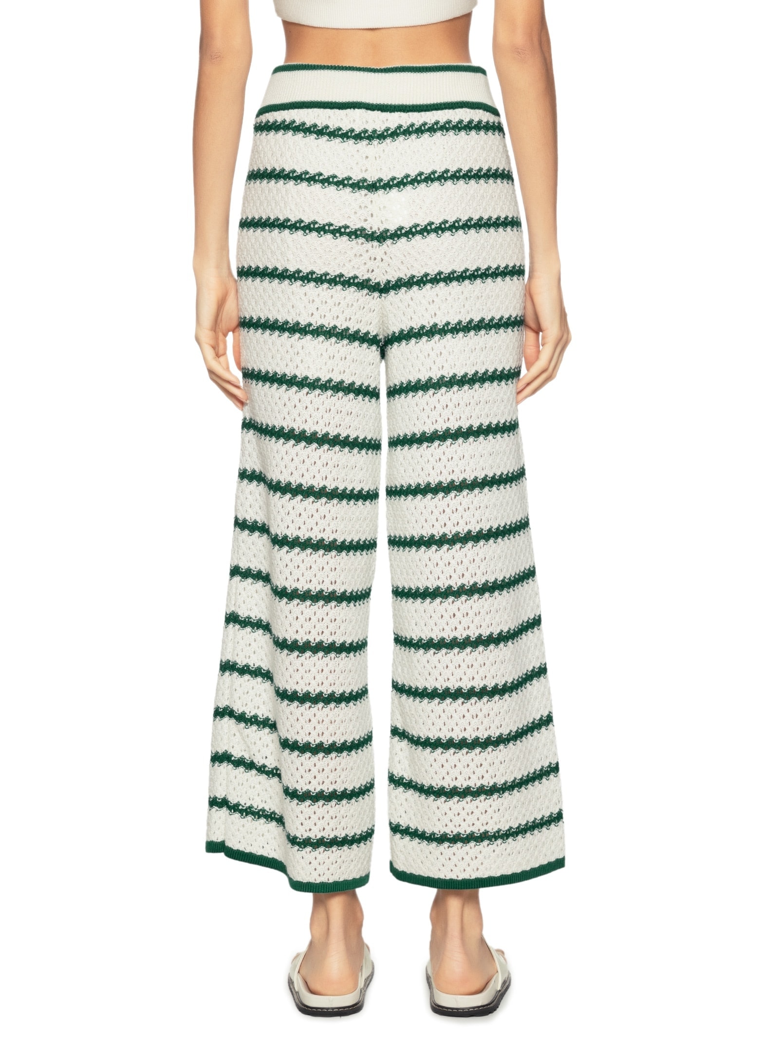 Calça Feminina Tricot Listras Verde Dress To