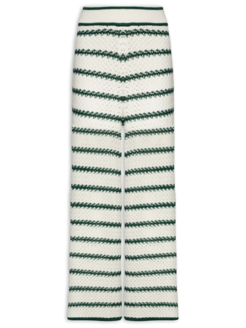 Calça Feminina Tricot Listras - Verde