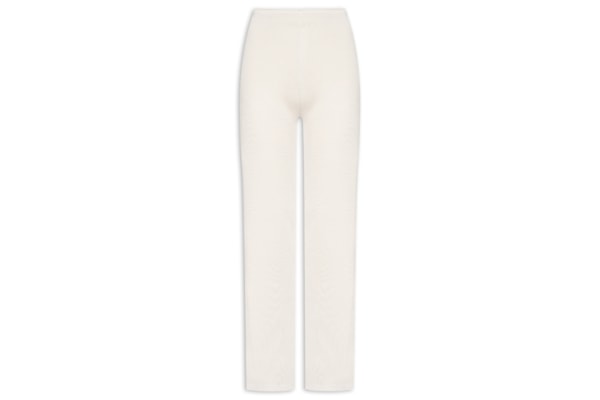 Calça Feminina Tricot Pantalona - Off White