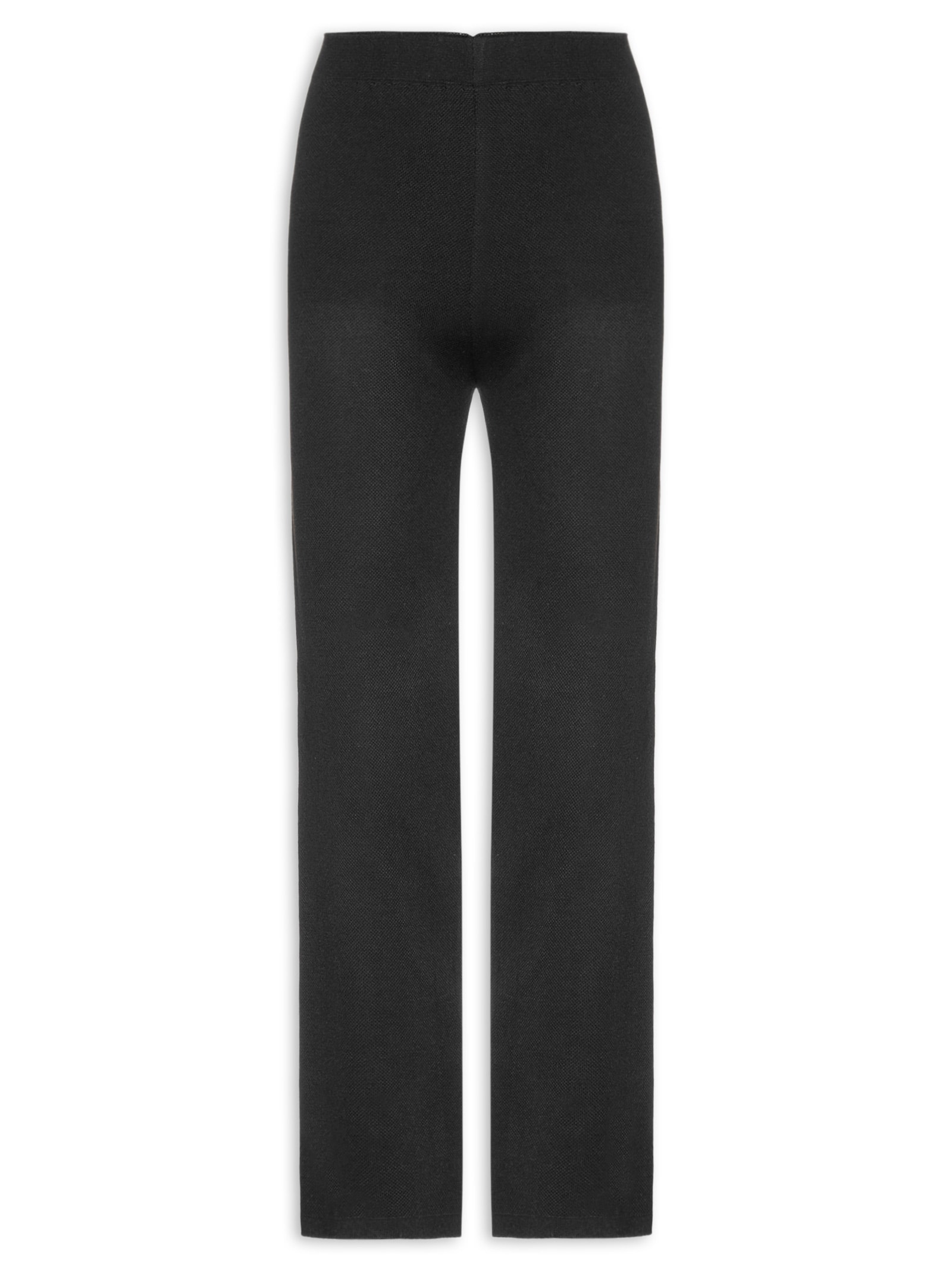 Calça Feminina Tricot Pantalona Preto Basiq