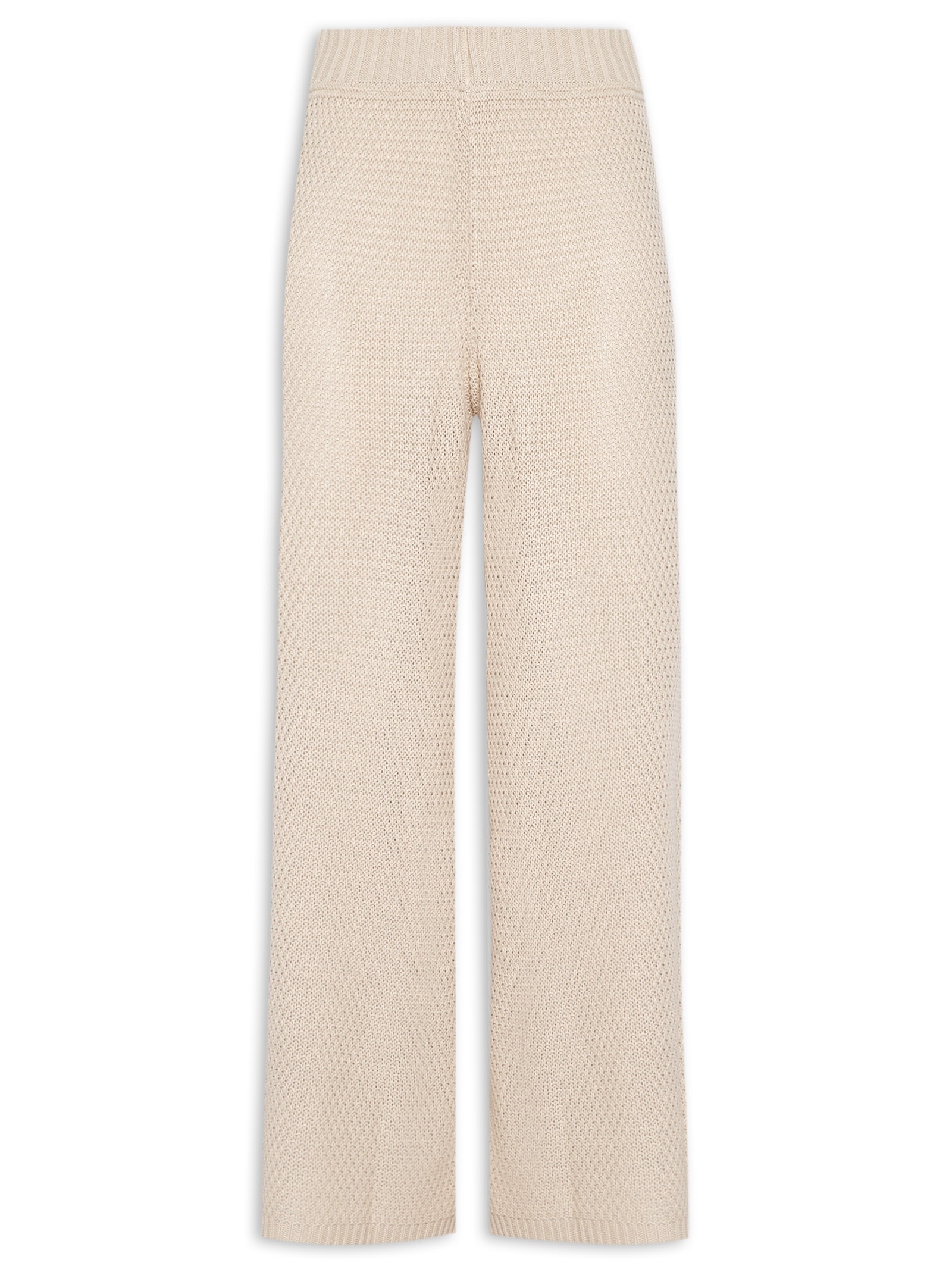 Calça Feminina Tricot Reta Bege  Cantão