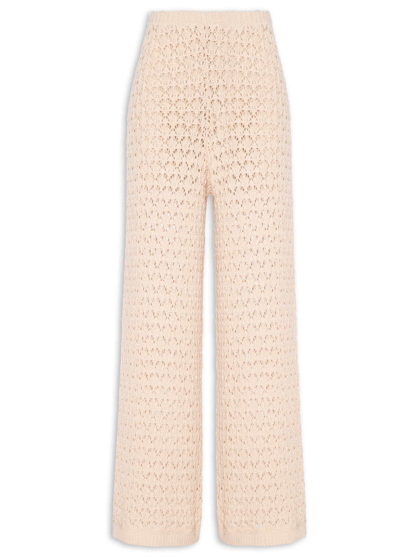 Calça Feminina Tricot Reta Bege My Favorite