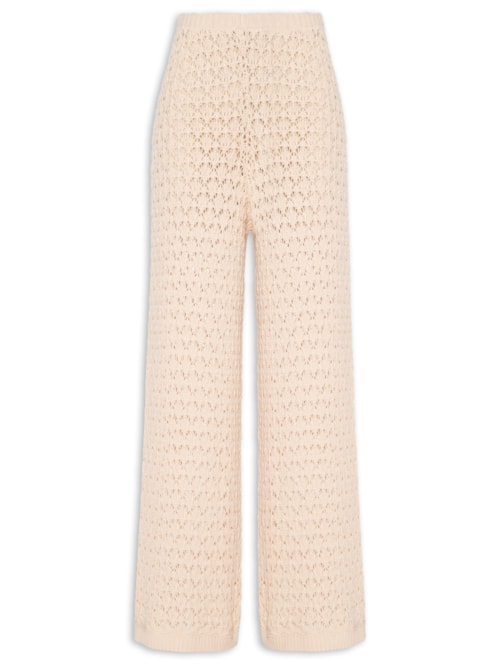 Calça Feminina Tricot Reta – Bege