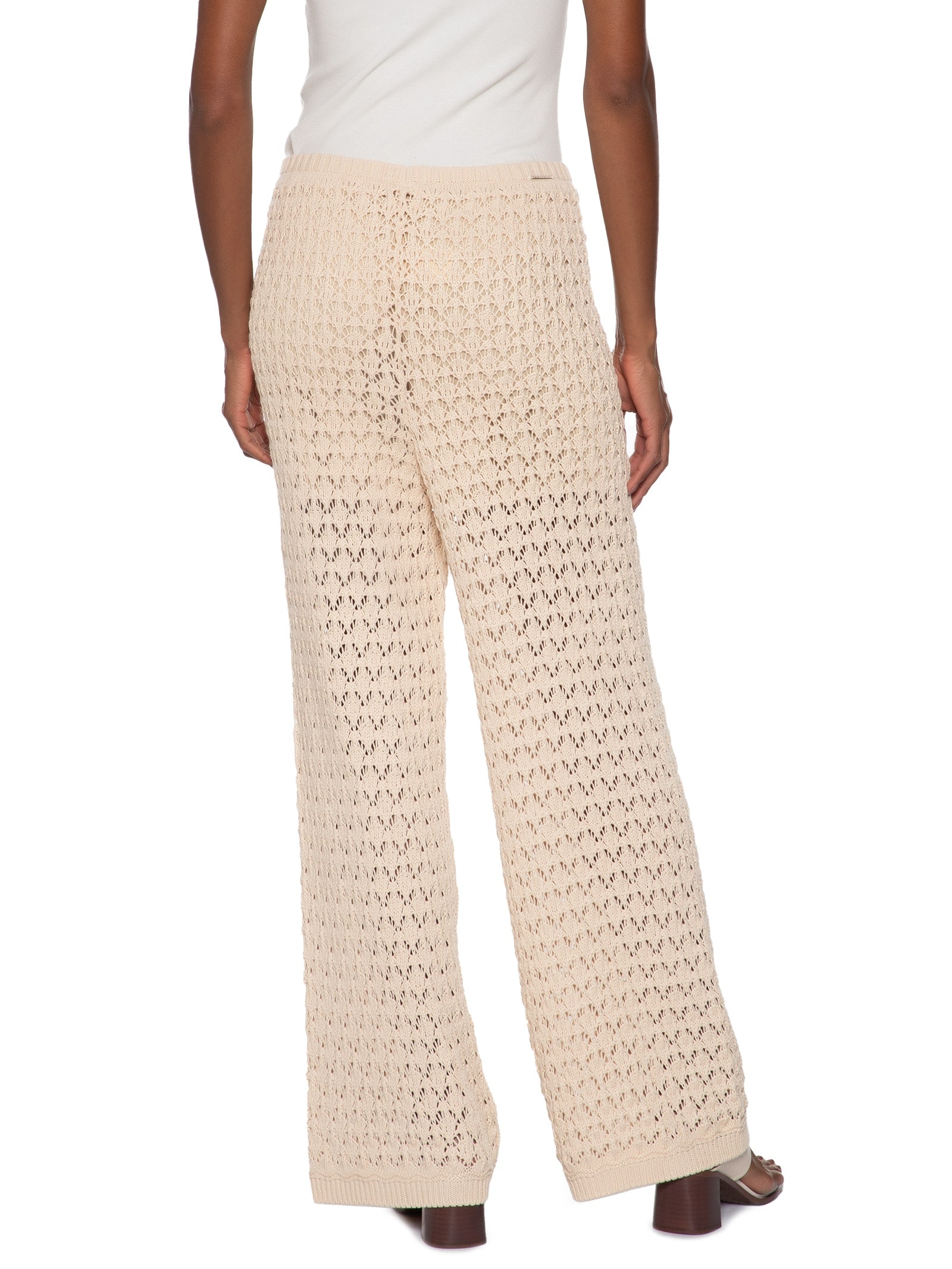 Calça Feminina Tricot Reta Bege My Favorite