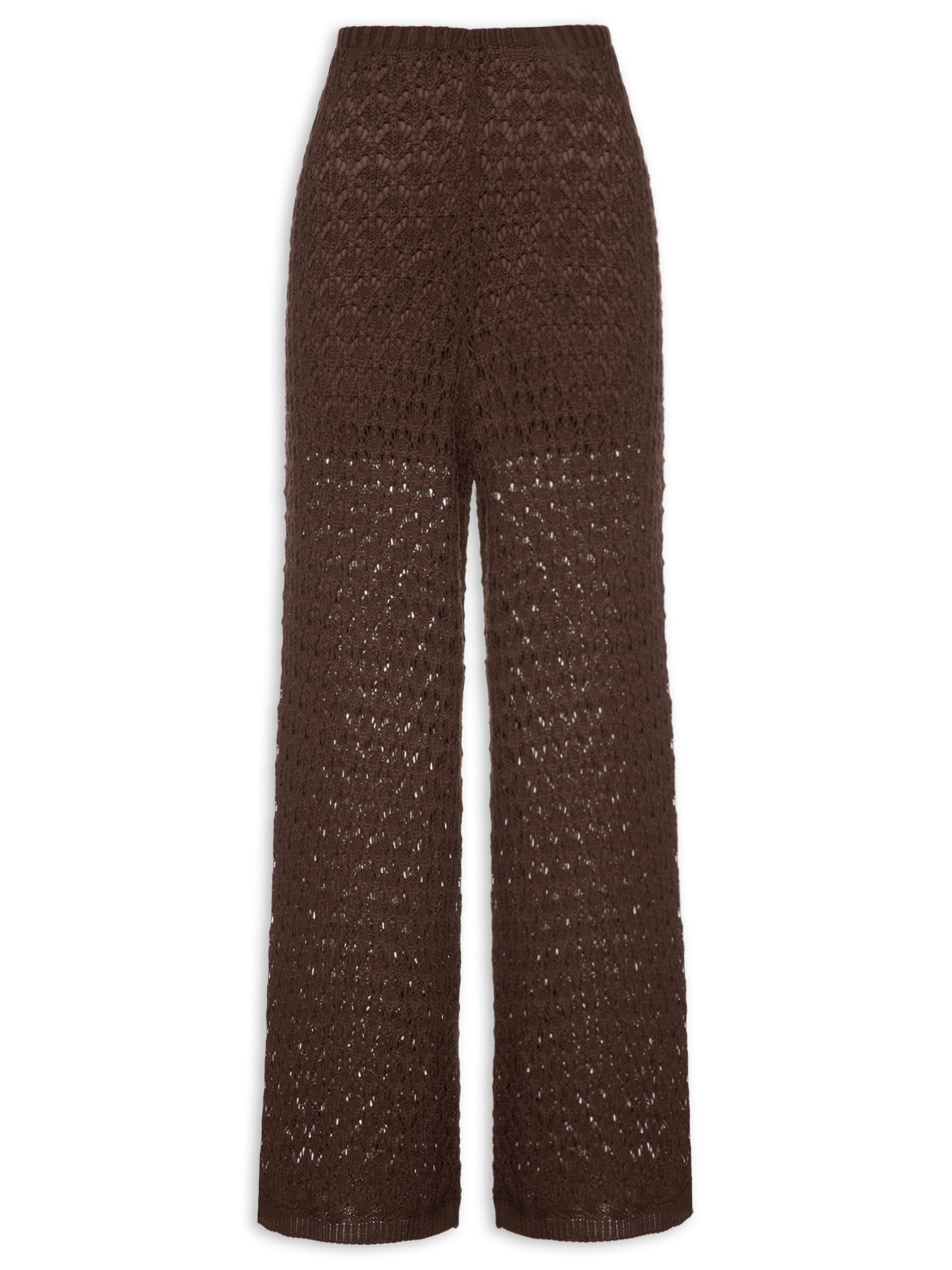 Calça Feminina Tricot Reta Marrom My Favorite