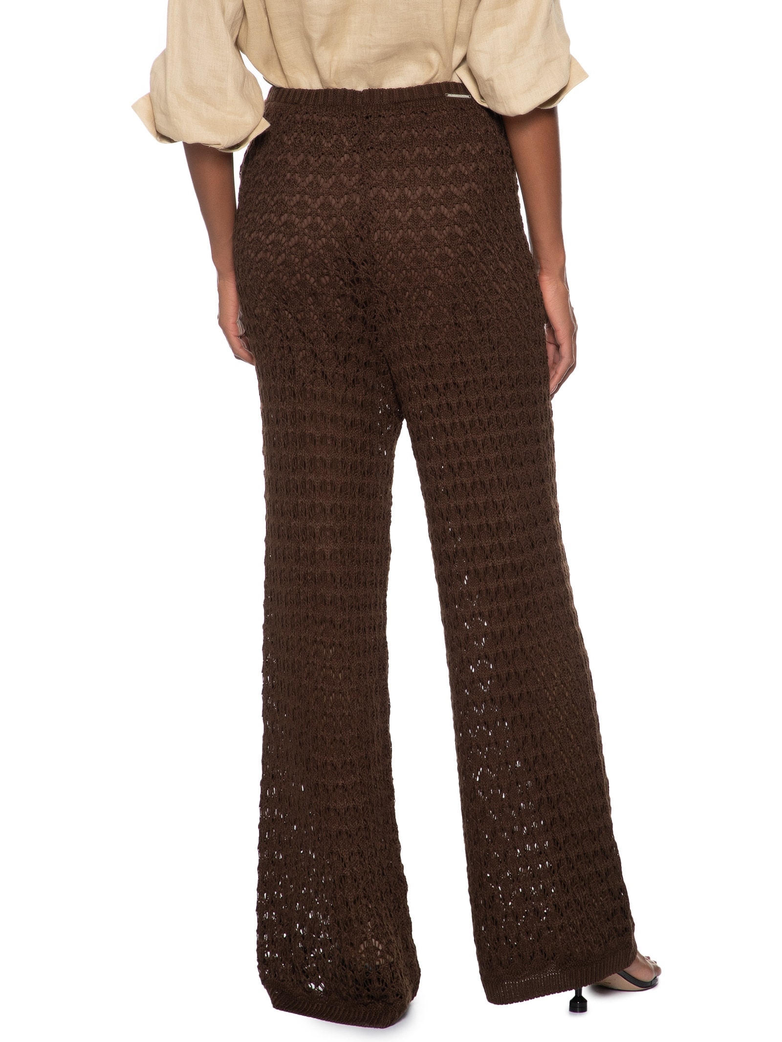 Calça Feminina Tricot Reta Marrom My Favorite