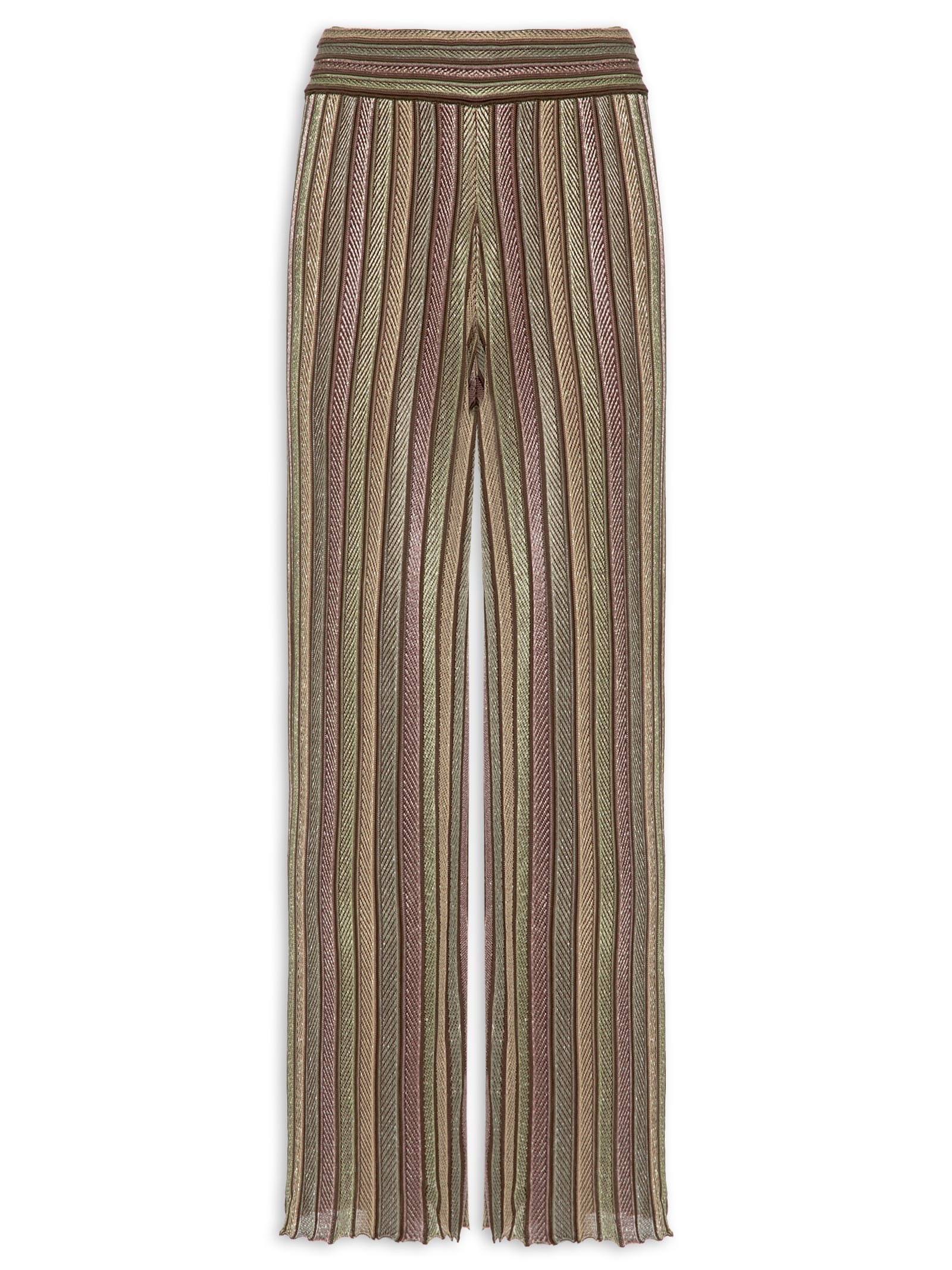 Calça Feminina Tricot Reta Multicolor Cinza Maria Filó