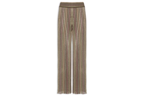 Calça Feminina Tricot Reta Multicolor - Cinza