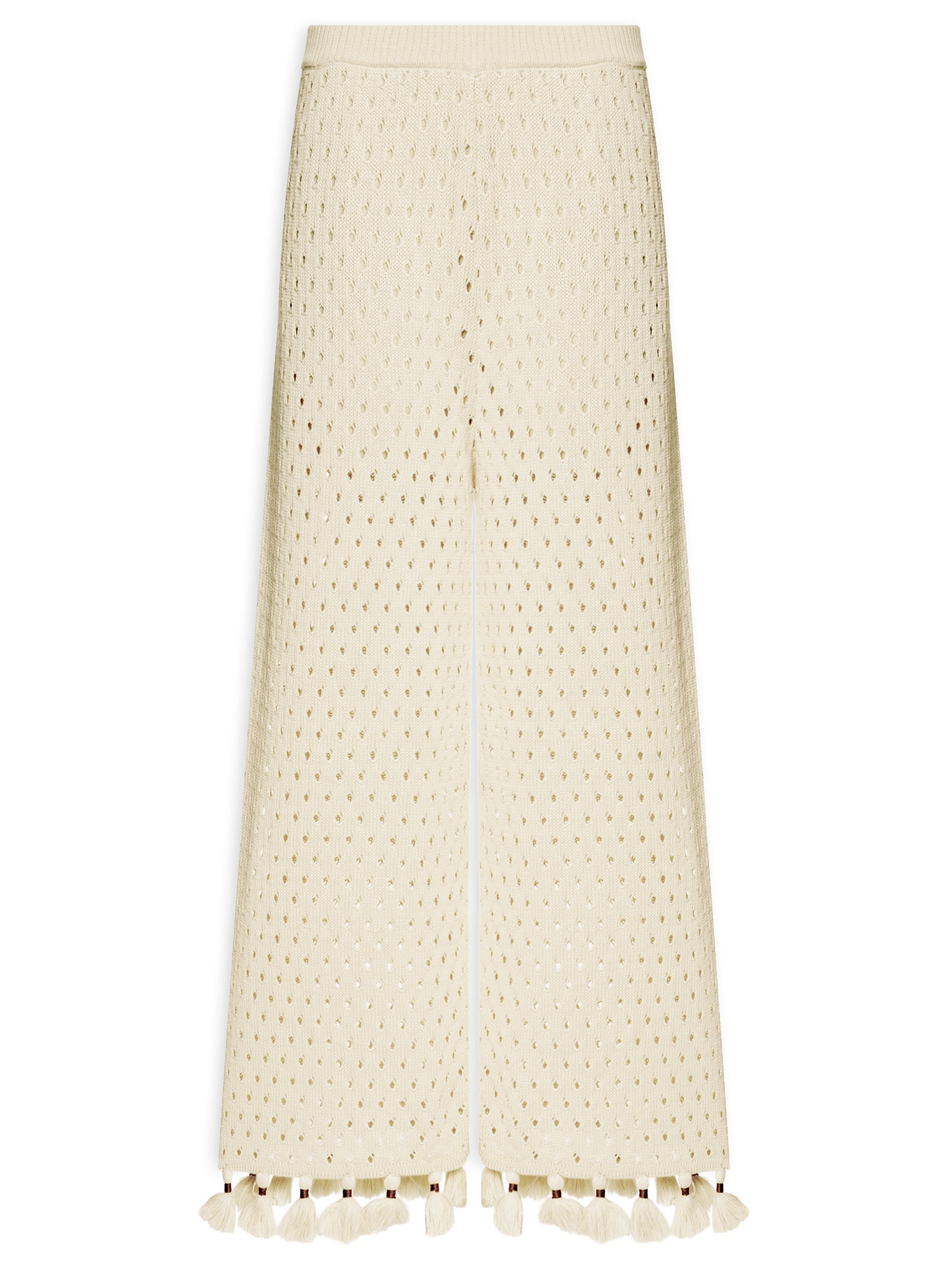 Calça Feminina Tricot Tássel Bege Cacay