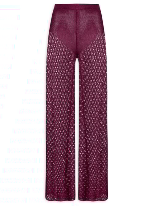 Calça Feminina Tricot Vazado – Vinho