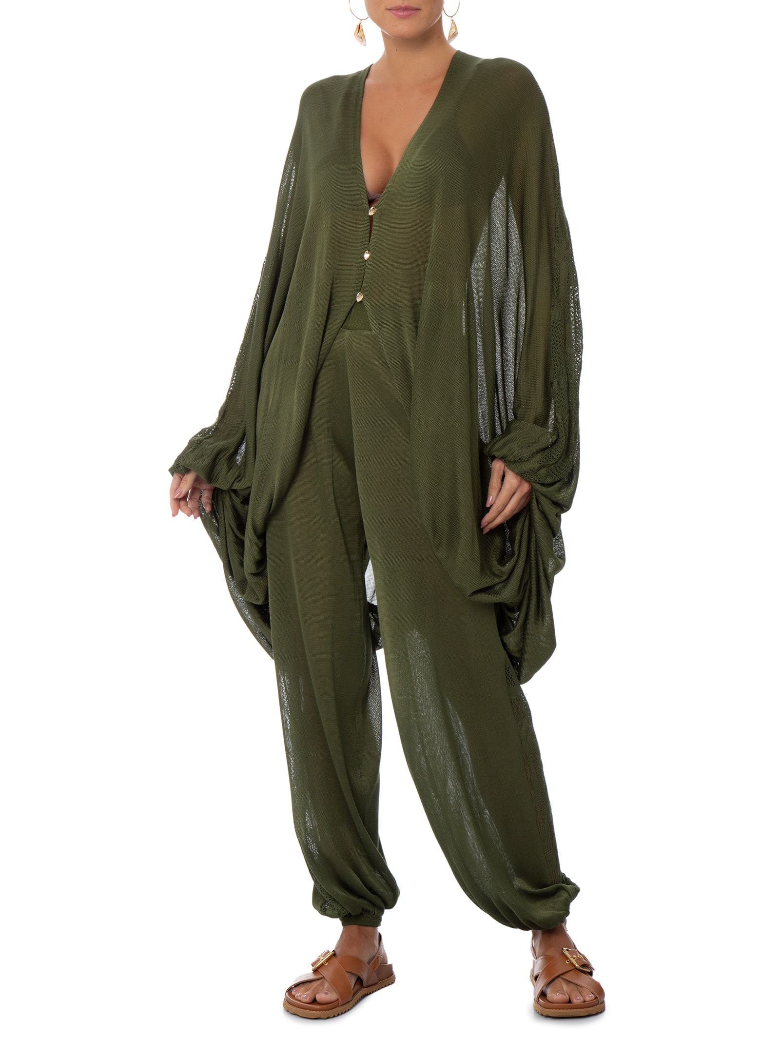 Calça Feminina Tricot Verde Cia Marítima