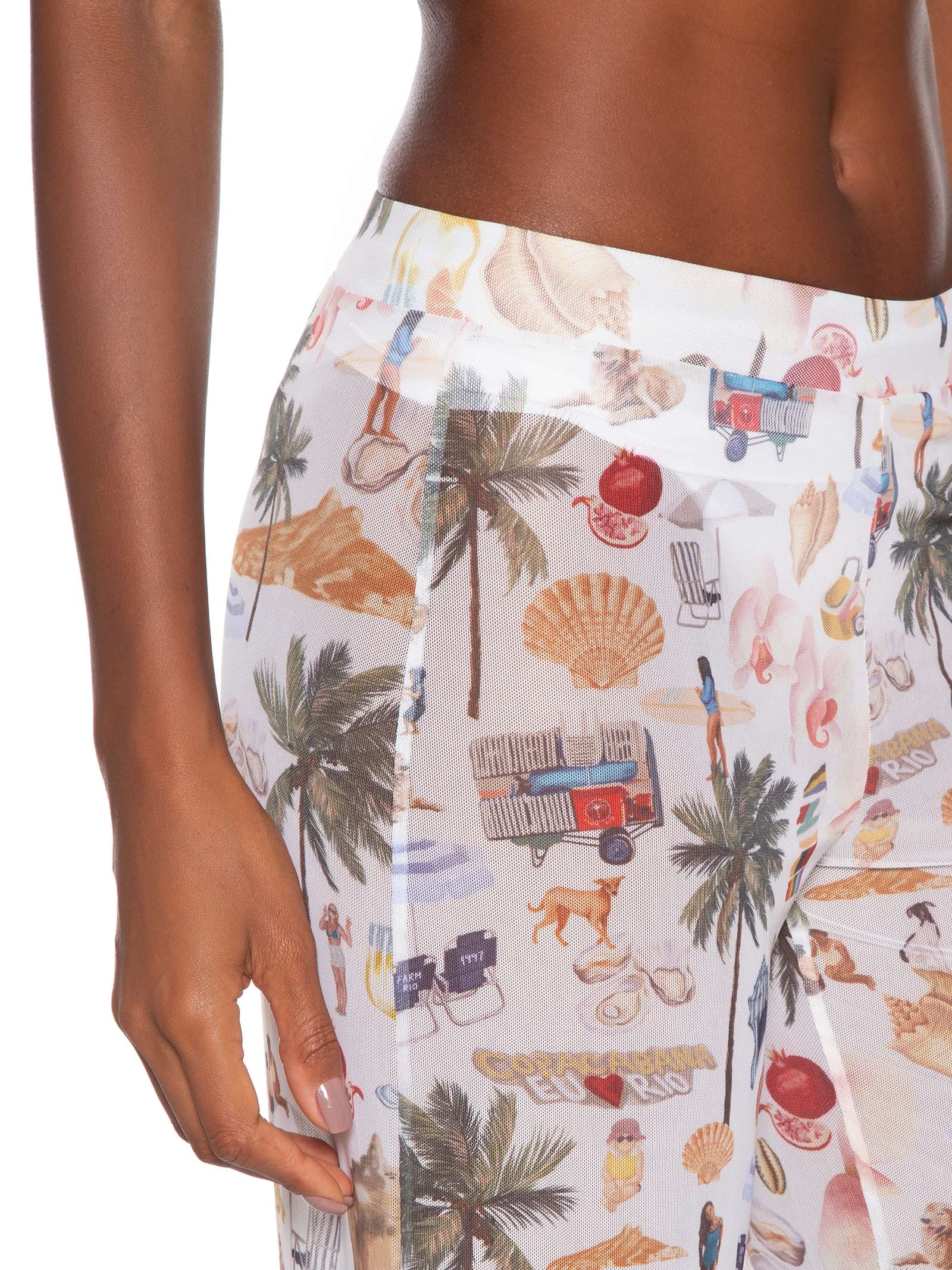 Calça Feminina Tule Colagem Carioca Branco Farm Praia