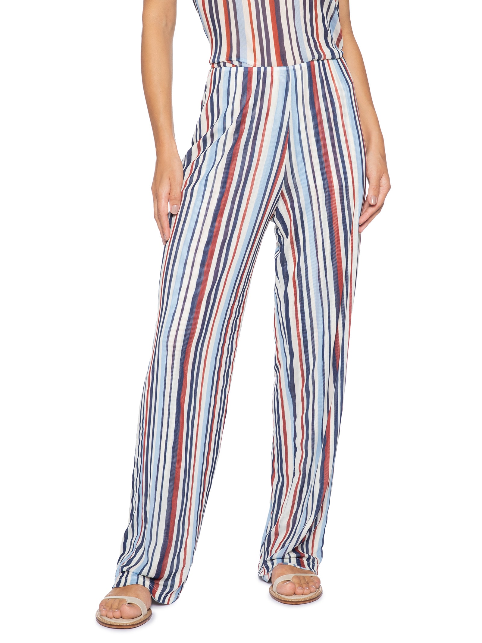 Calça Feminina Tule Estampa Listra Verano Azul Dress To