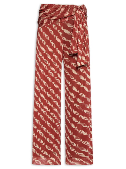 Calça Feminina Tule Estampa Nado - Vermelho