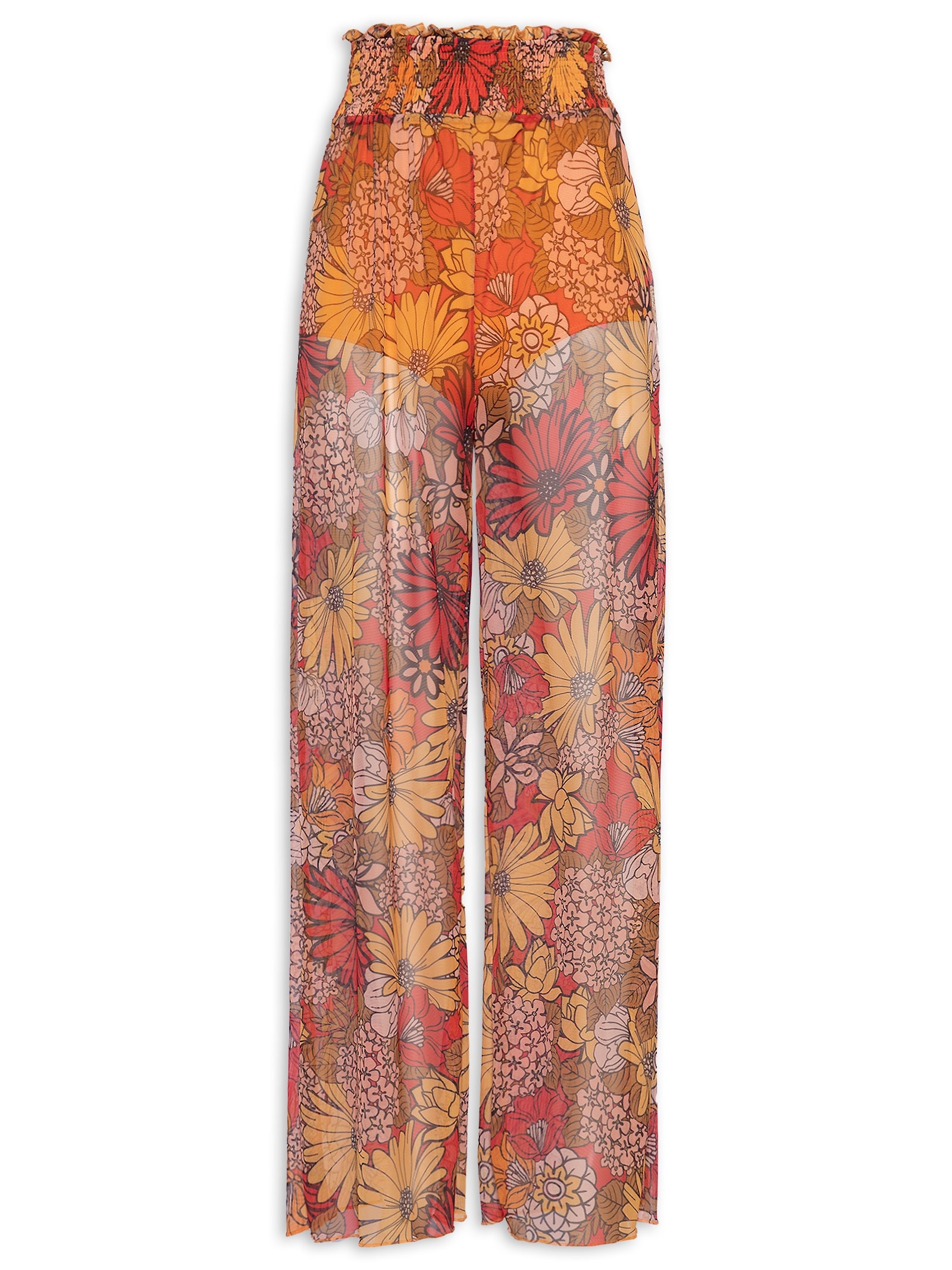 Calça Feminina Tule Estampada Vermelho Colcci