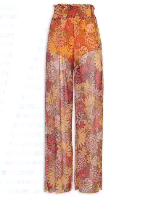 Calça Feminina Tule Estampada – Vermelho