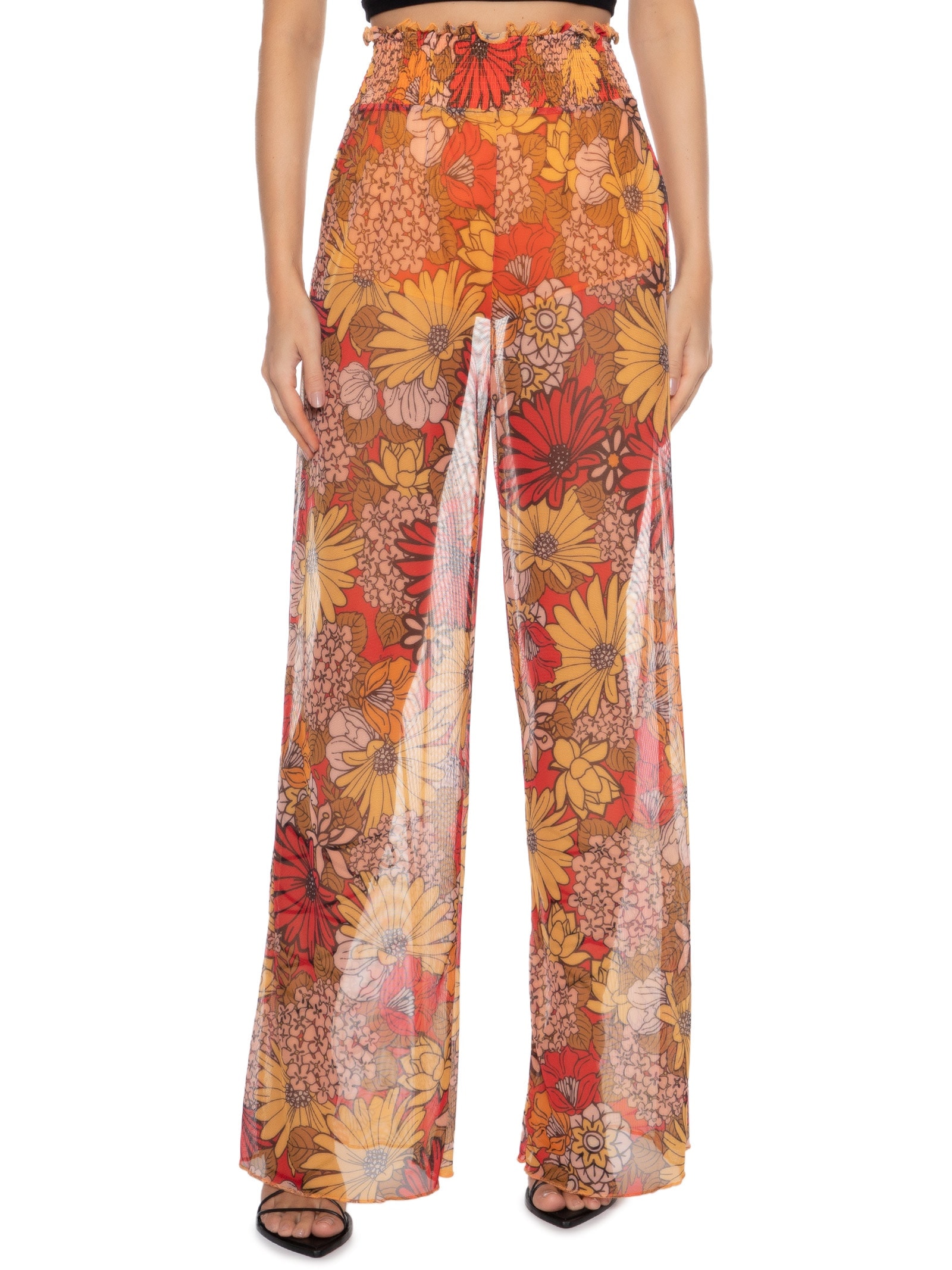 Calça Feminina Tule Estampada Vermelho Colcci