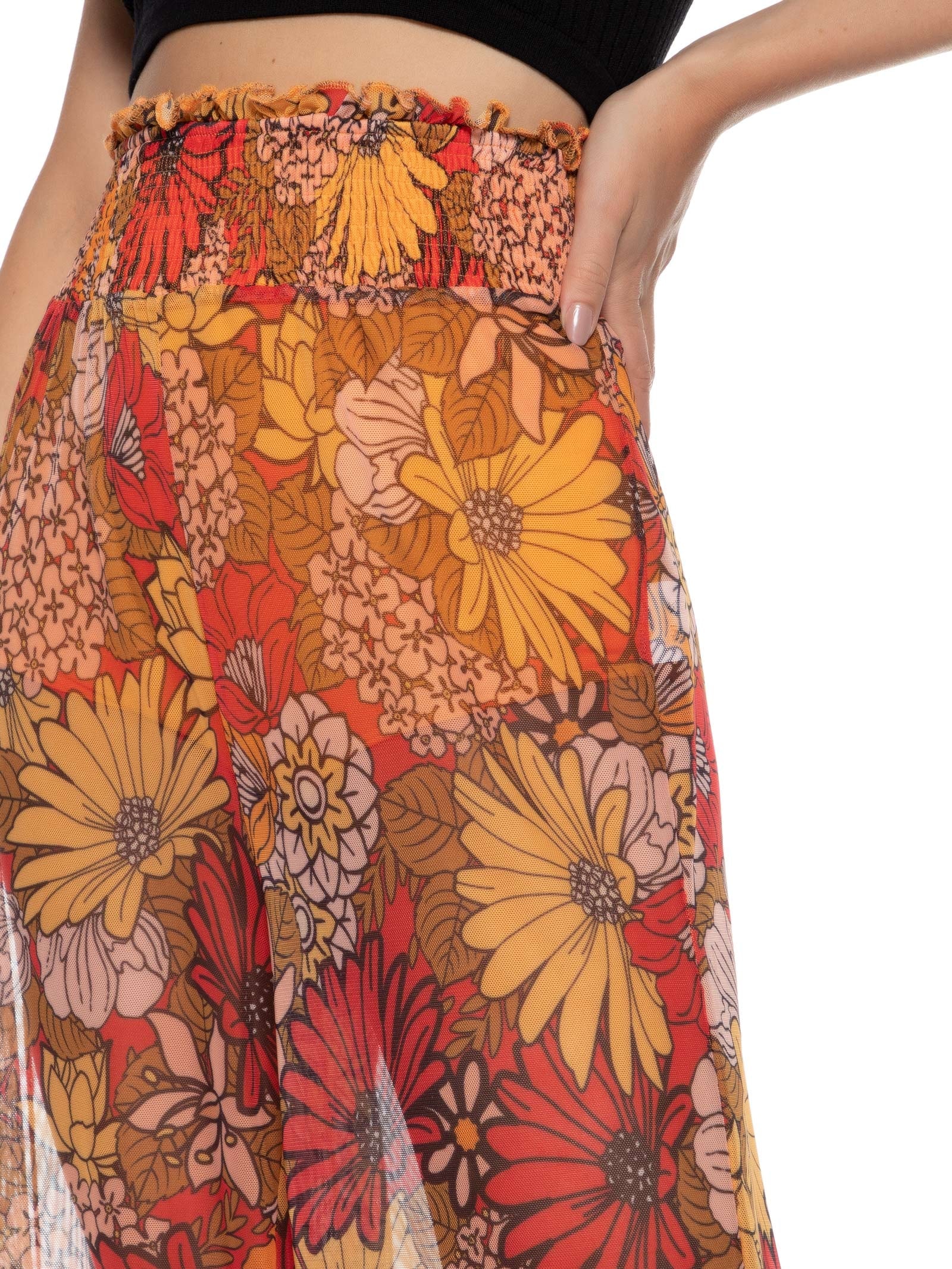 Calça Feminina Tule Estampada Vermelho Colcci