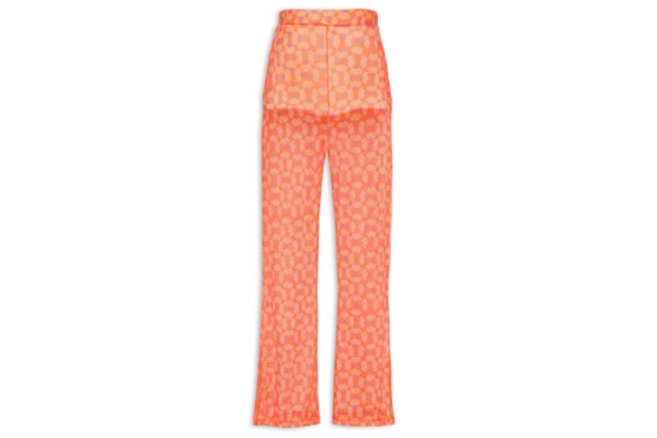 Calça Feminina Tule Estampado - Laranja