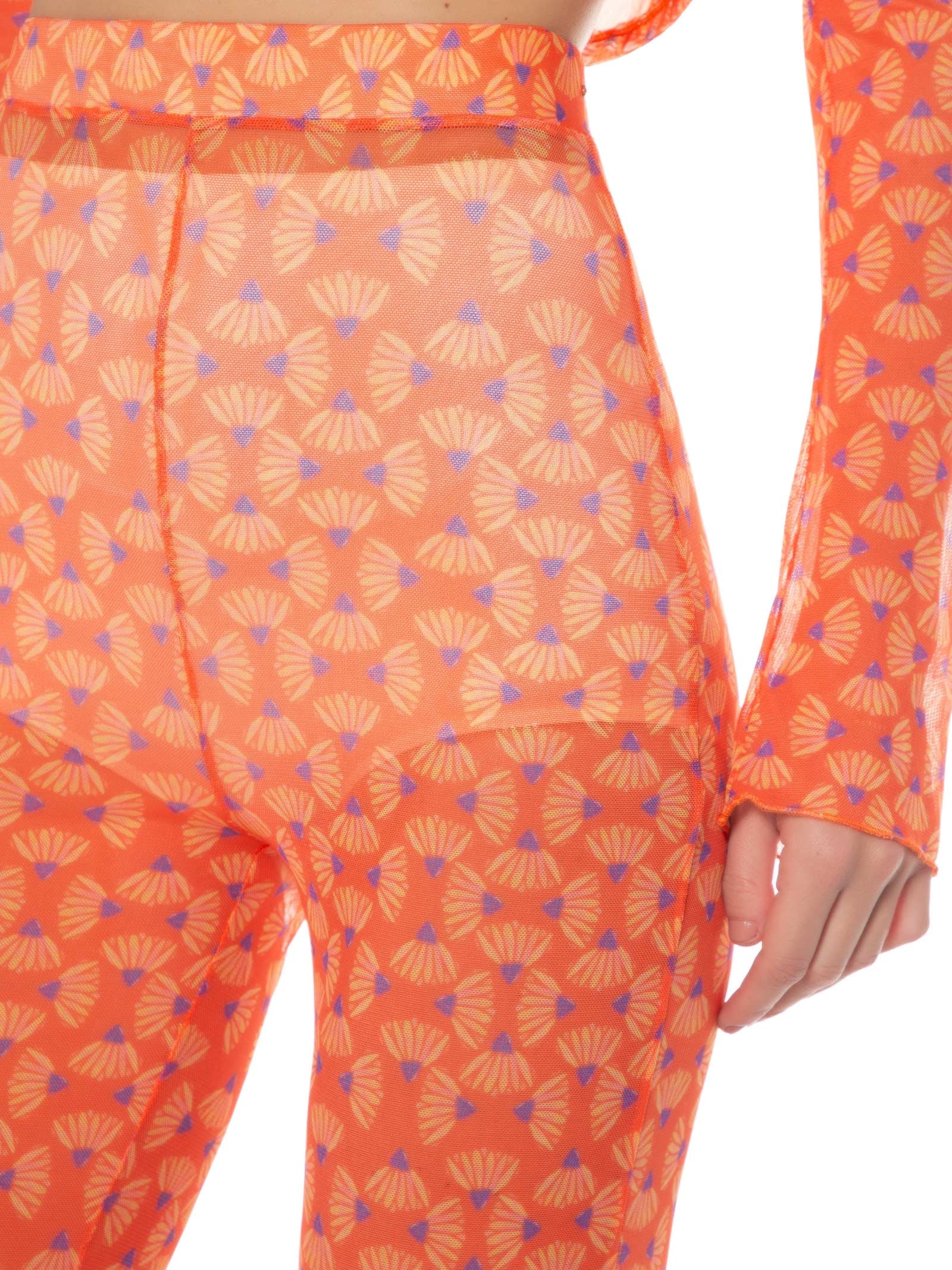 Calça Feminina Tule Estampado Laranja Colcci