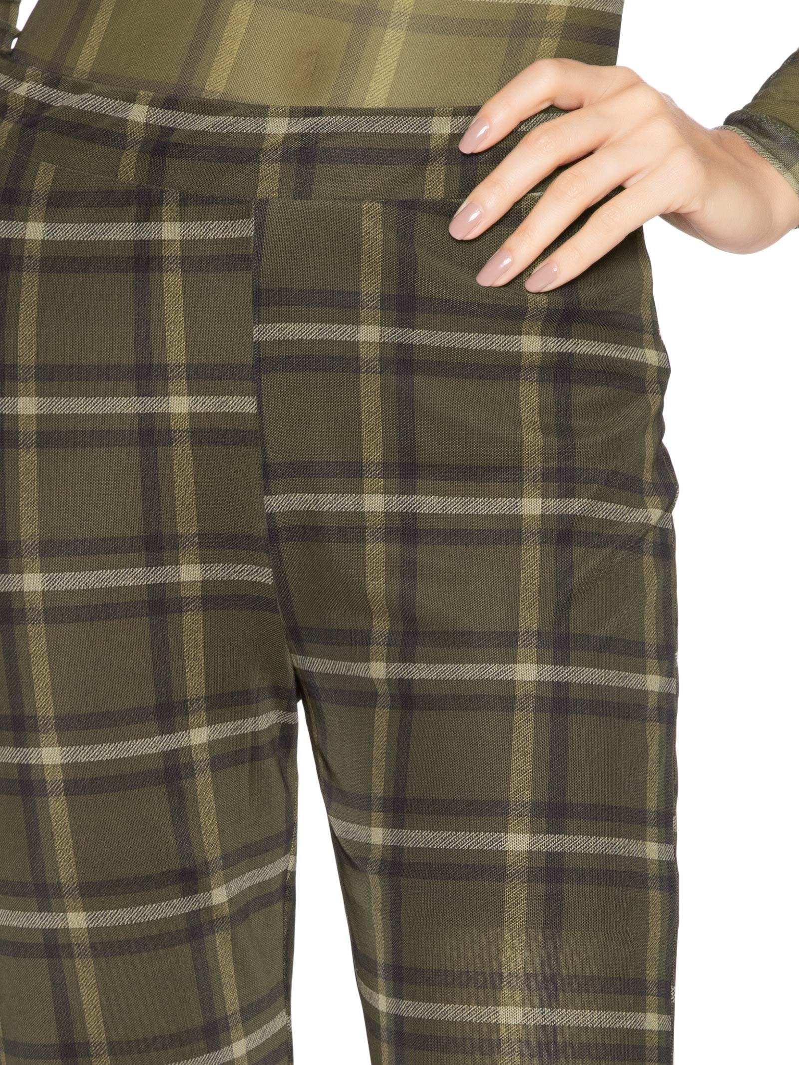 Calça Feminina Tule Xadrez Verde Animale Jeans