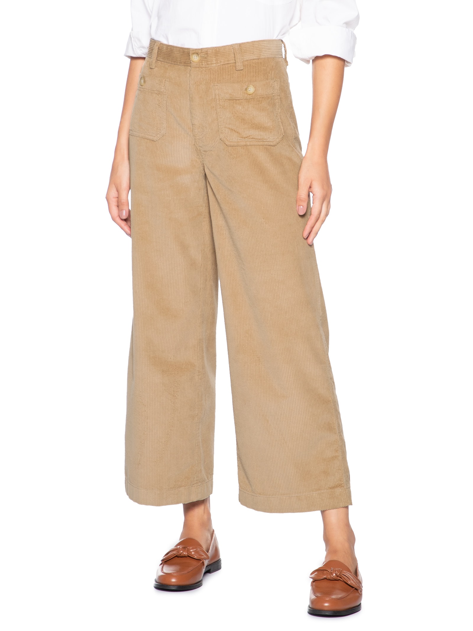 Calça Feminina Twill Patch Pocket Bege Tommy Hilfiger