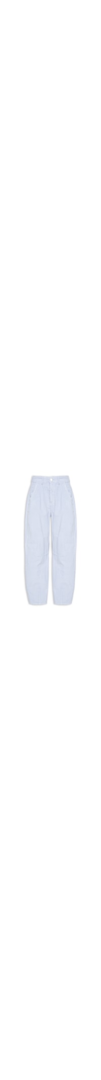 Calça Feminina Veludo Cotelê Barrel Pregas - Azul