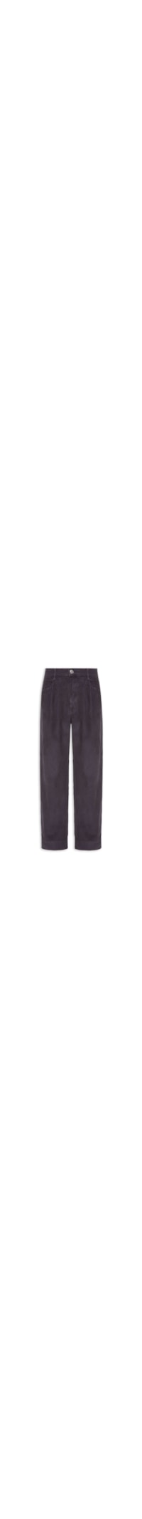 Calça Feminina Veludo Cotelê Cenoura com Pregas – Cinza