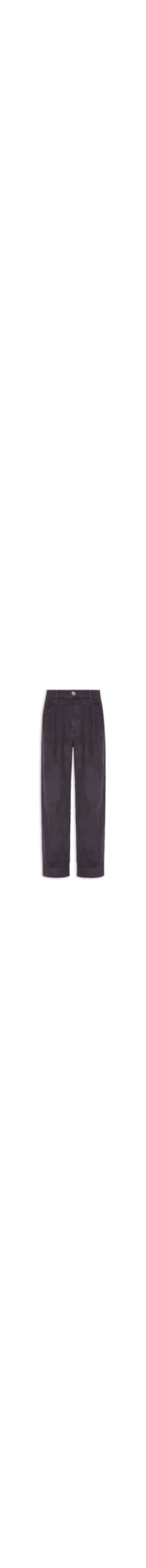 Calça Feminina Veludo Cotelê Cenoura com Pregas – Cinza