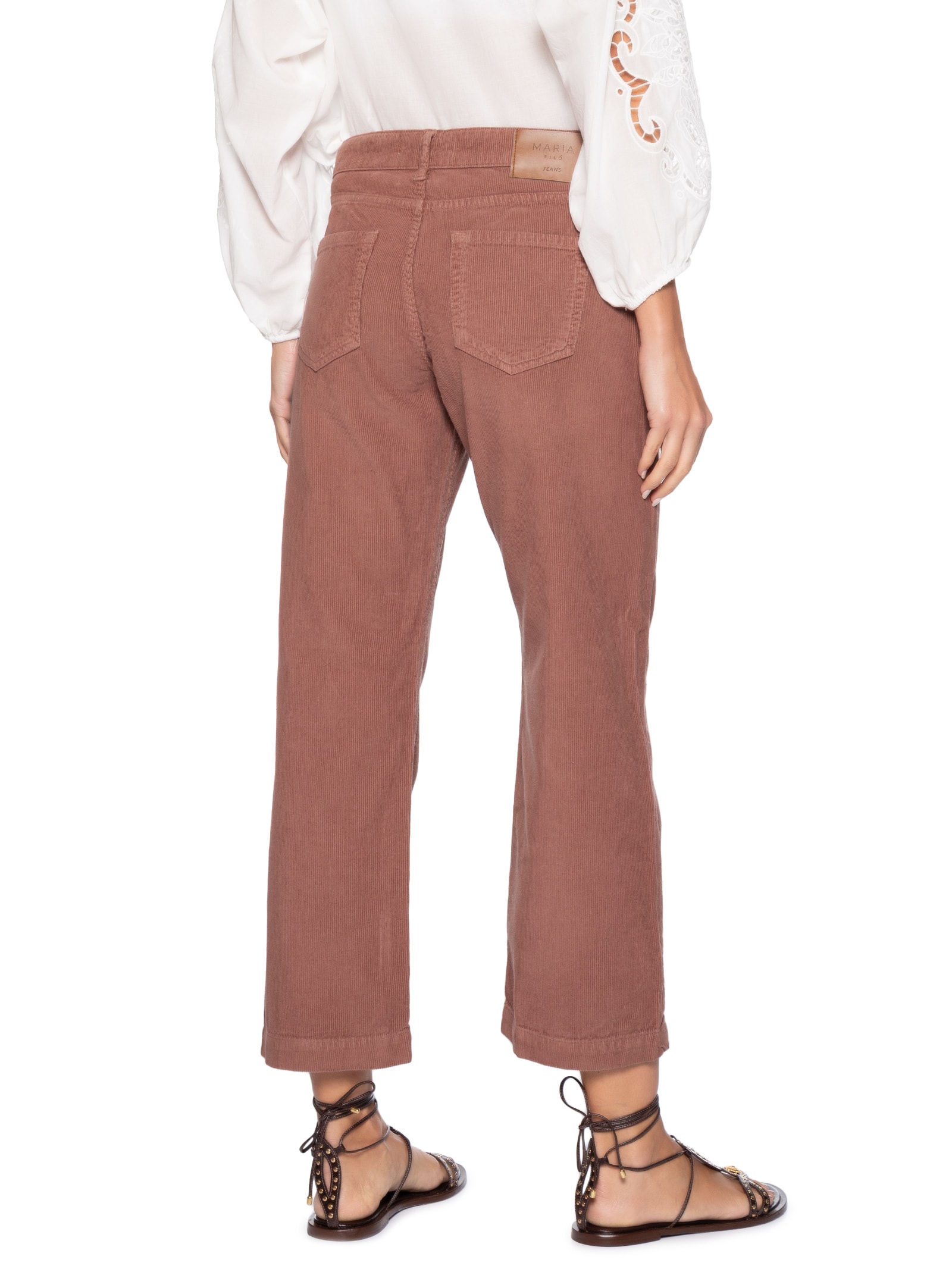 Calça Feminina Veludo Cotelê Relaxed Rosa Maria Filó