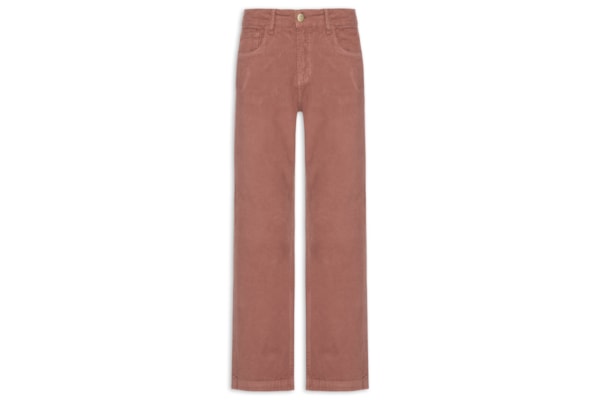 Calça Feminina Veludo Cotelê Relaxed – Rosa