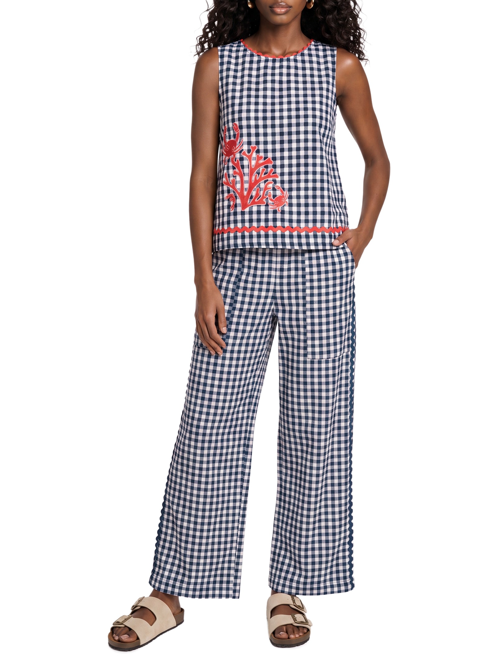 Calça Feminina Vichy – Azul Cantão