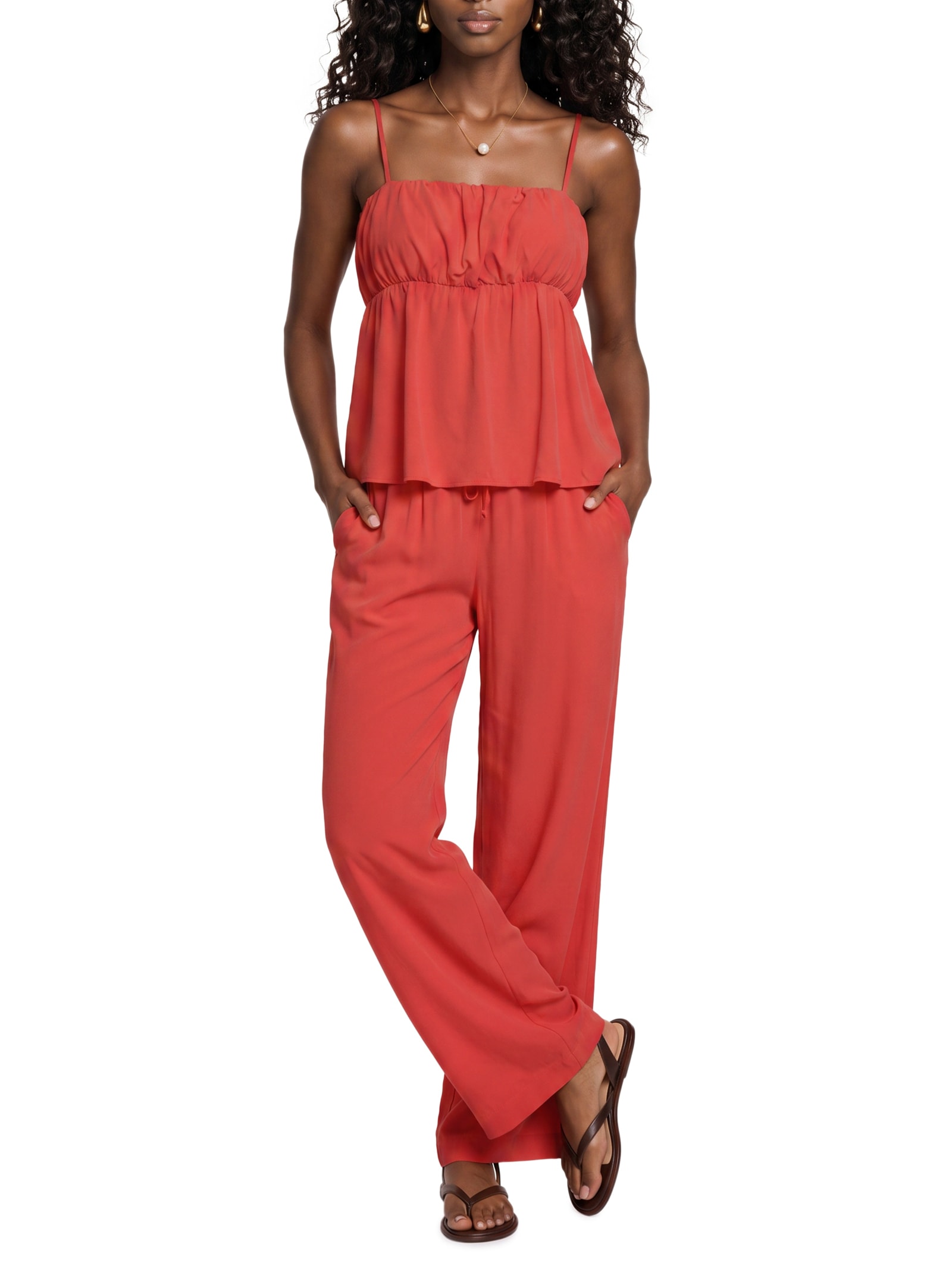 Calça Feminina Viscose Leve – Vermelho Cantão