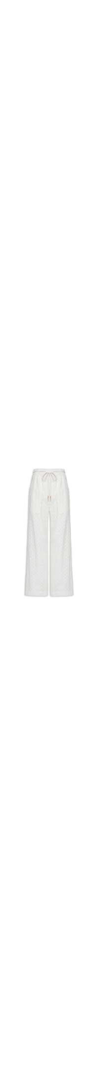 Calça Feminina Voil Bordado Mini Flowers - Off White