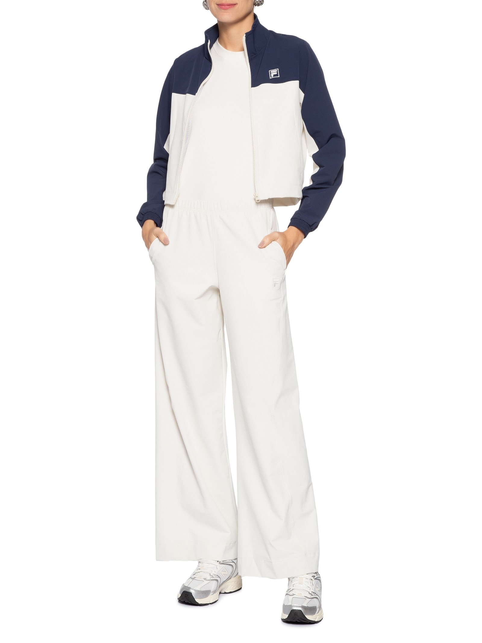 Calça Feminina Wide Ag Branco Fila