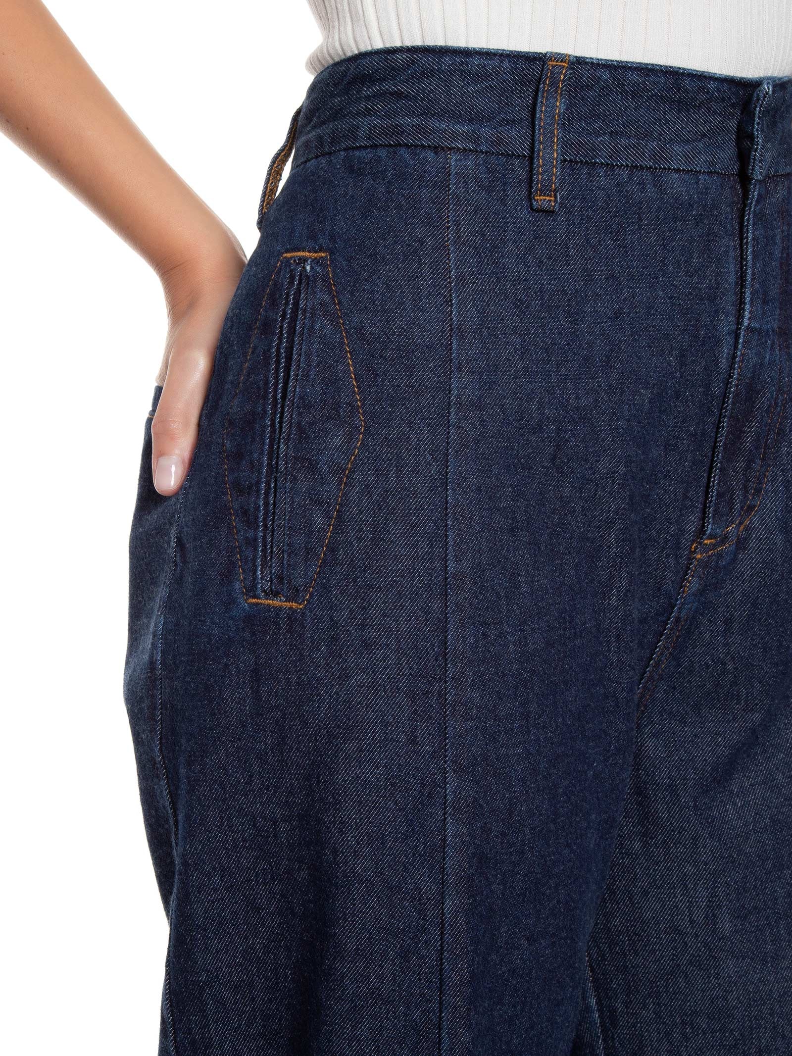 Calça Feminina Wide Bolso Faca Animale Jeans Azul