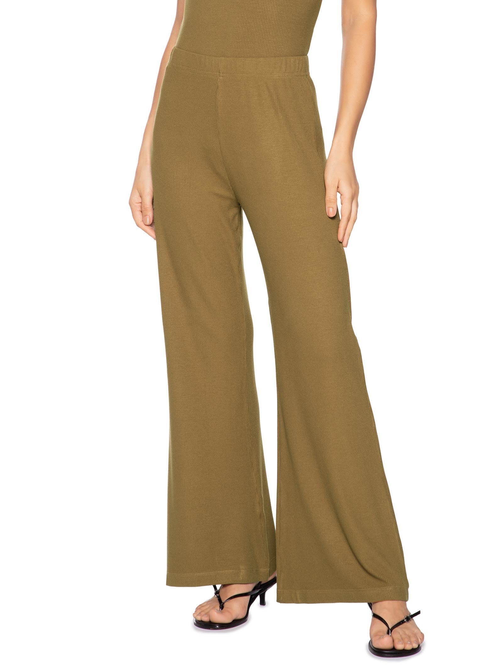 Calça Feminina Wide Leg Cintura Alta Marrom Lança Perfume