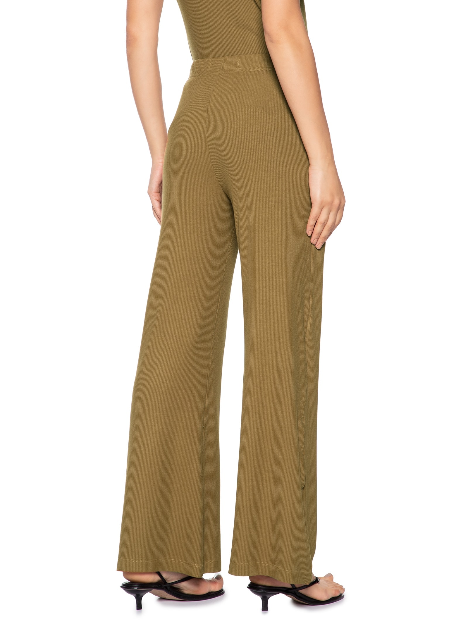 Calça Feminina Wide Leg Cintura Alta Marrom Lança Perfume