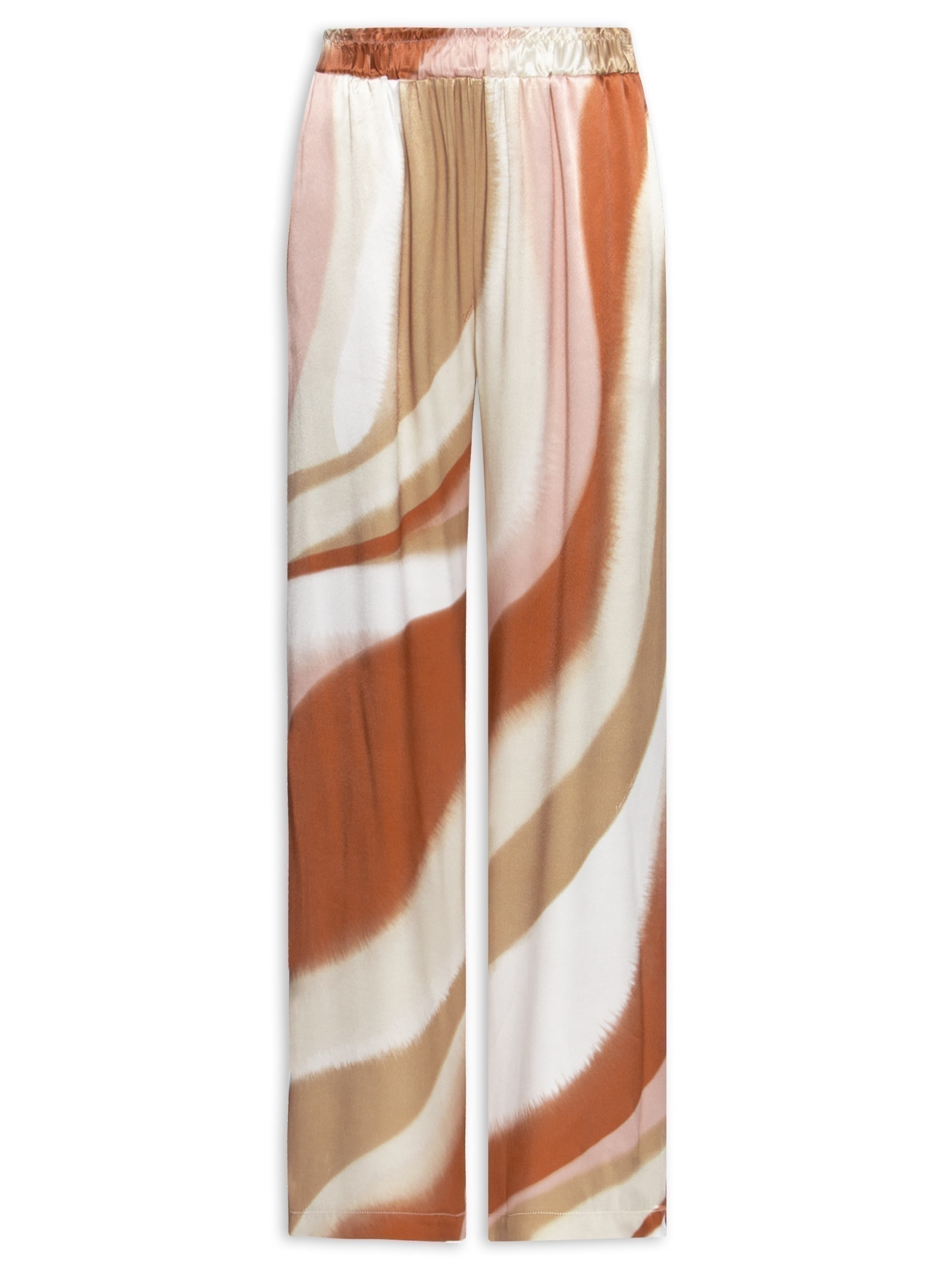 Calça Feminina Wide Leg Estampada Marrom Lança Perfume