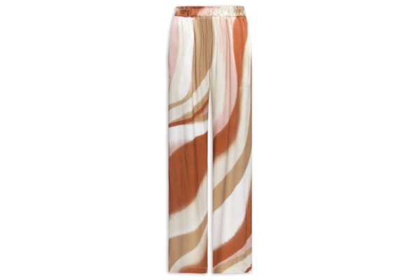Calça Feminina Wide Leg Estampada - Marrom