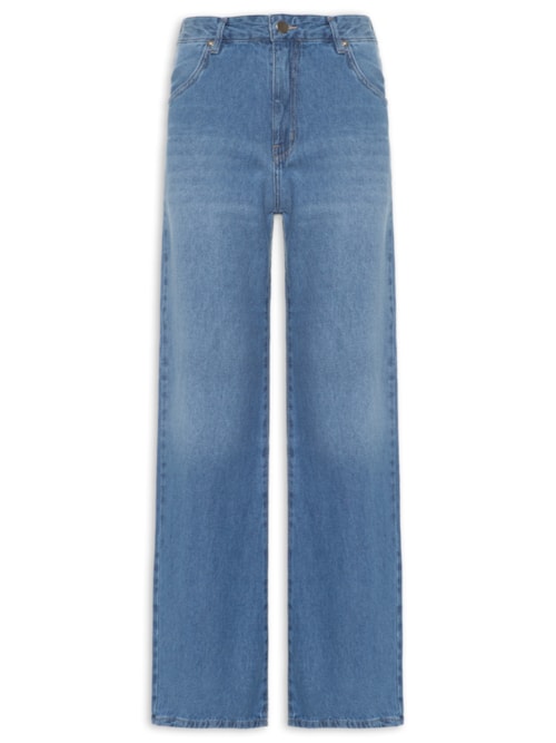 Calça Feminina Wide Leg Jeans – Azul
