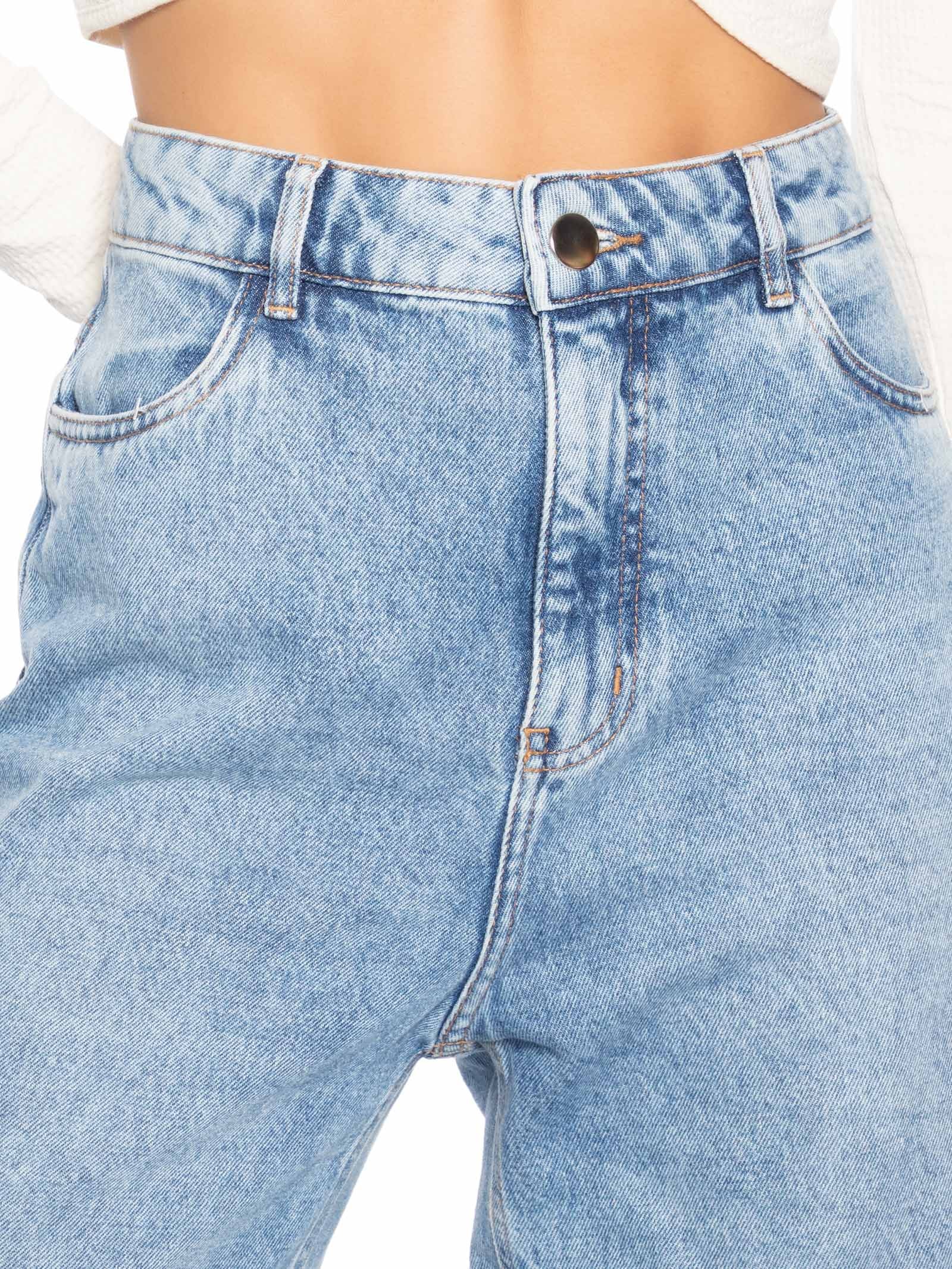 Calça Feminina Wide Leg Jeans Azul Market 33