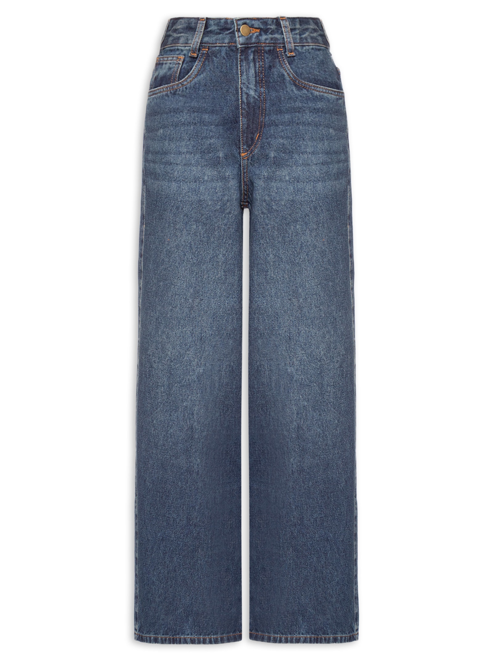 Calça Feminina Wide Leg Jeans Azul Market 33