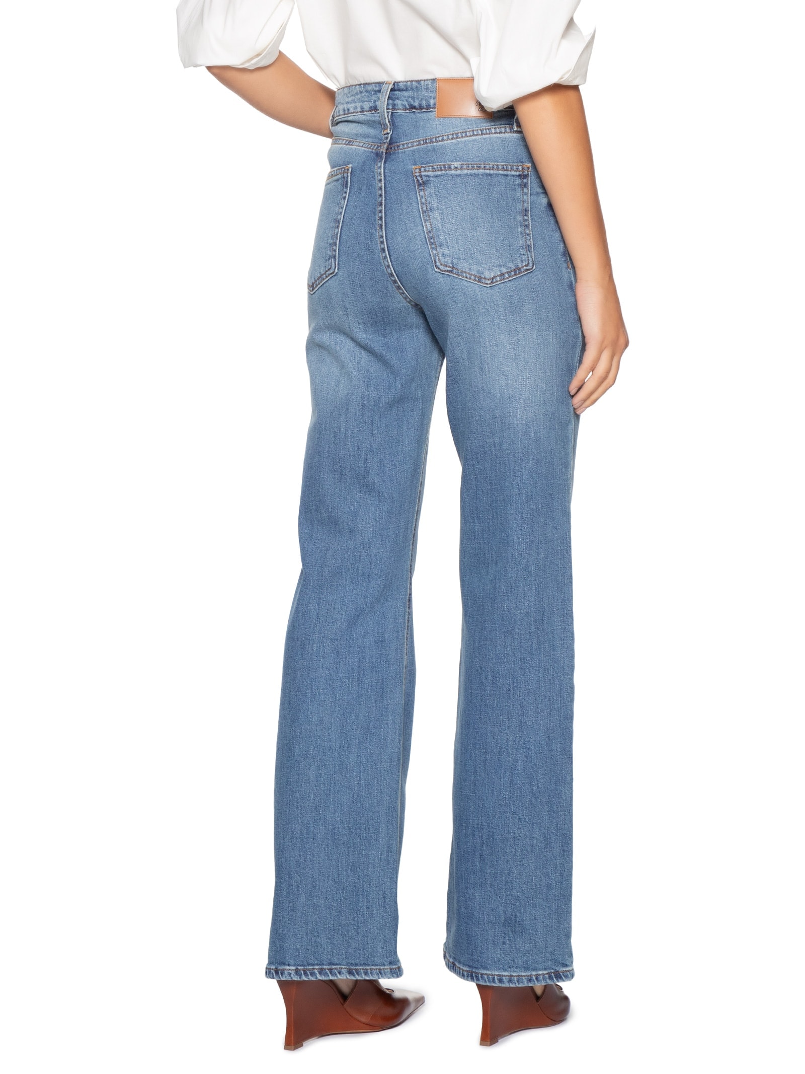 Calça Feminina Wide Leg Jeans Azul '2Essential