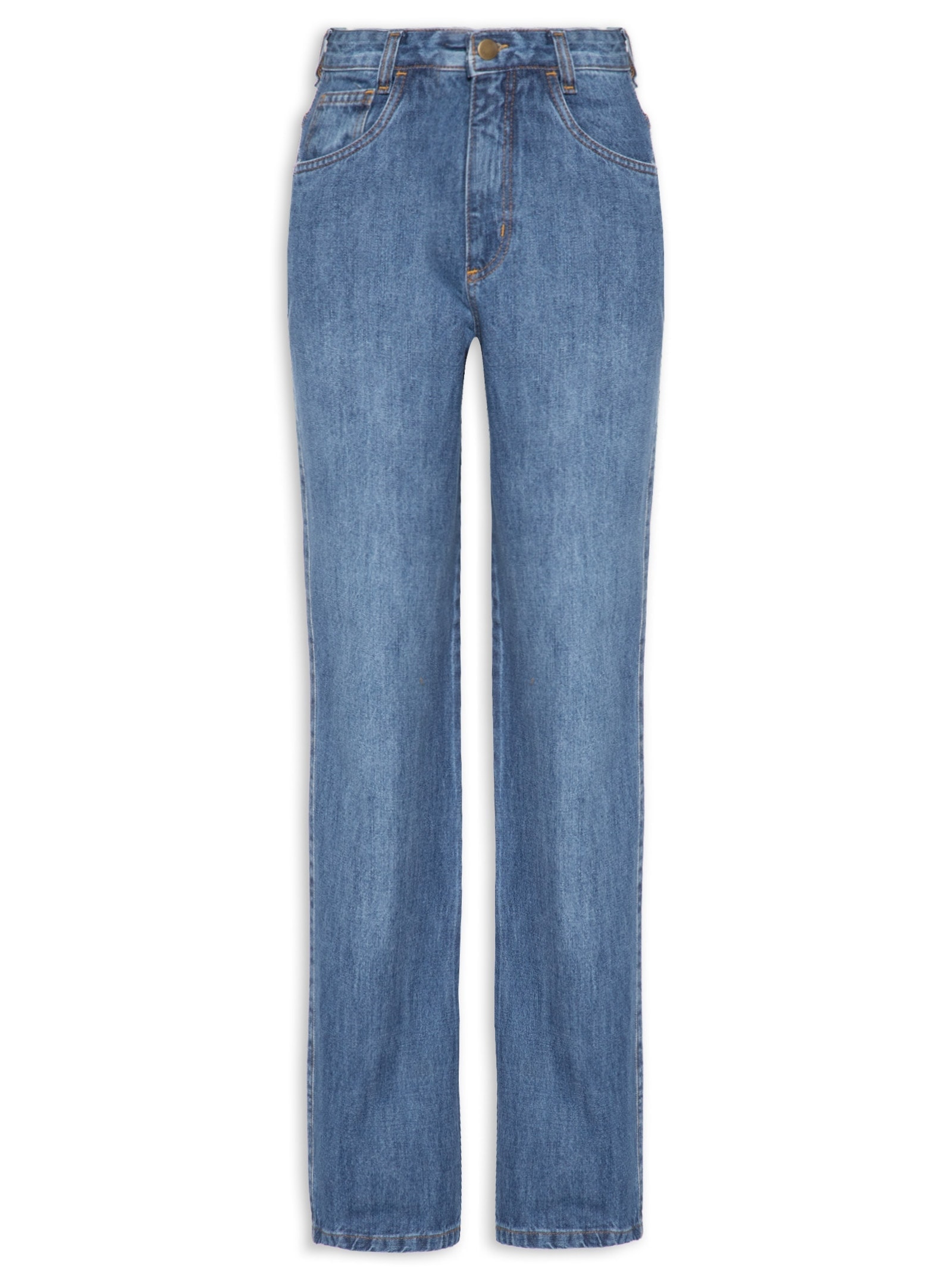 Calça Feminina Wide Leg Jeans Azul '2Essential